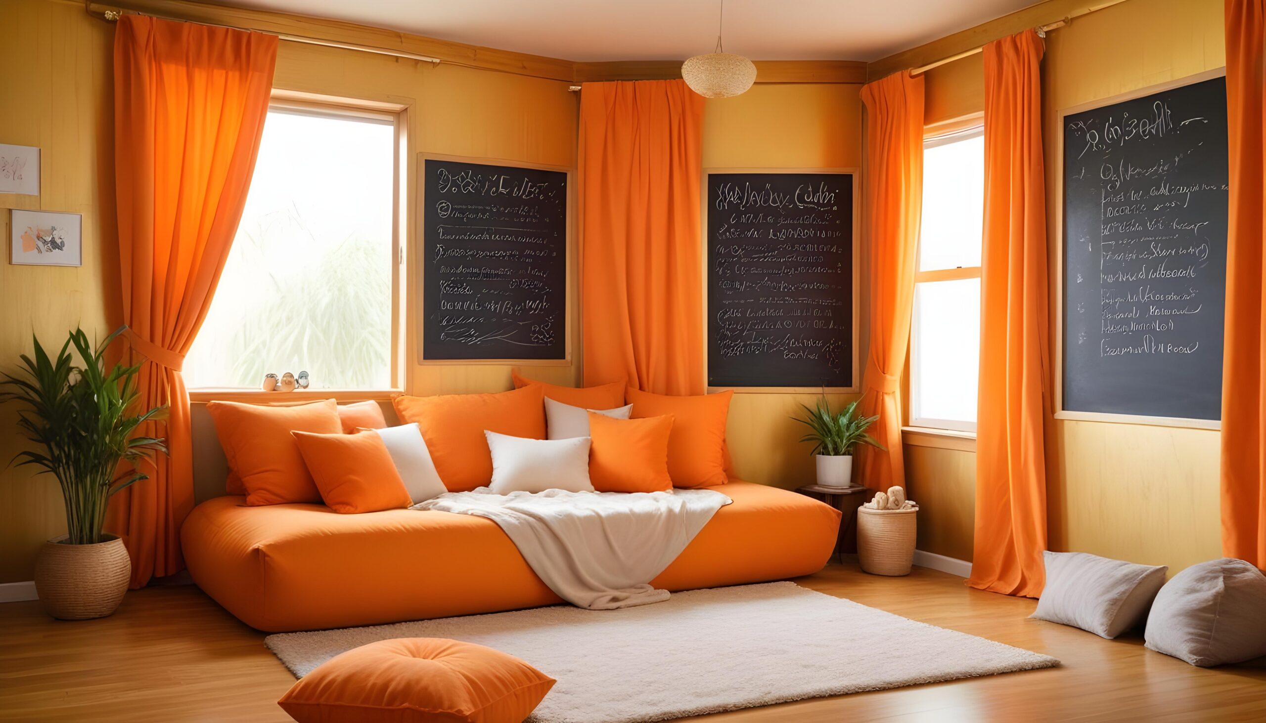 room-with-orange-curtains-bed-with-orange-pillows-orange-curtains